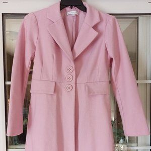 New York & Company Pink Wool Blend Peacoat
